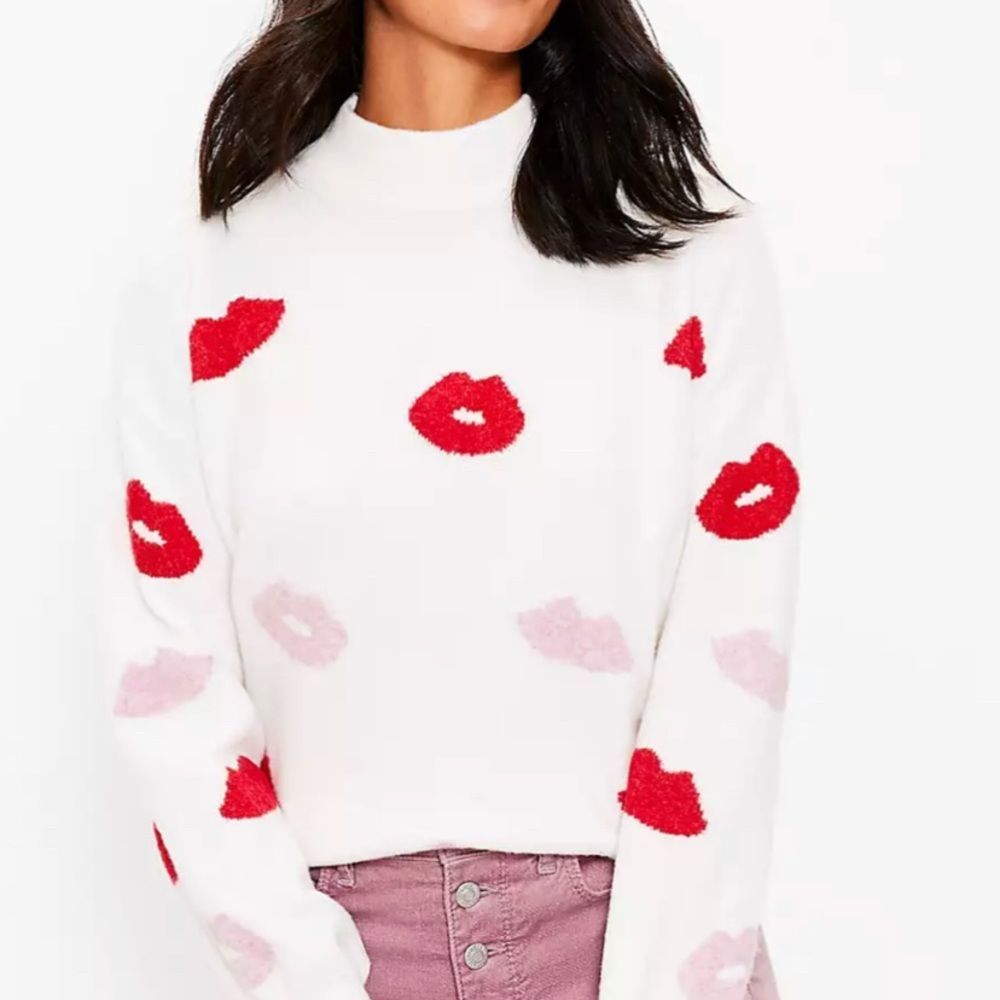 Loft Lips Mock Neck Sweater